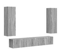 Yisssmeng Set de 3 Meubles TV Muraux en Bois d'Ingénierie Gris Sonoma | Ces 3 modules muraux gris sonoma optimisent l'espace du salon tout en apportant une touche moderne.