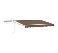 Yisssmeng Store électrique à bras articulé avec panneau solaire, télécommande, store à cassette motorisé en aluminium, polyester, taupe, cadre blanc, pour terrasse, jardin, piscine