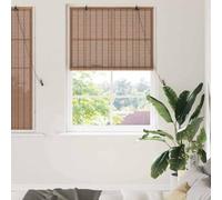 Yisssmeng Store enrouleur en bambou sans perçage - 120 x 160 cm - Marron - Pour fenêtre - Avec câble - Design moderne - Pour salon, chambre à coucher, couloir