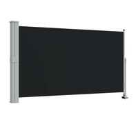 Yisssmeng Store latéral extensible 140 x 300 cm noir avec polyester résistant aux UV et fonction retour automatique, brise-vue de balcon peu encombrant pour terrasse, jardin et balcon