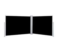 Yisssmeng Store latéral extensible noir 120 x 1000 cm avec fonction de retour automatique, résistant aux UV et robuste, pour balcon, terrasse et jardin