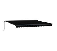 Yisssmeng Store rétractable - 4 x 3 m - Manuel - Bras articulés - Avec cadre en aluminium - Pour terrasse, balcon, jardin - Tissu robuste comme ombre, noir
