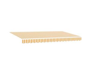 Yisssmeng Store rétractable - 400 x 200 cm - Bras articulé - Rayures jaunes - Store de terrasse manuel pour jardin et terrasse - Cadre en aluminium stable avec tissu durable