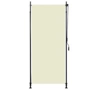 Yisssmeng Store Roulant d'Extérieur à Manivelle 100 x 270 cm Crème | Pare-soleil vertical réglable 225-275 cm pour balcon terrasse et pergola en tissu polyester occultant crème