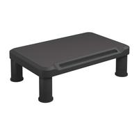 Yisssmeng Support de Moniteur Réglable en Hauteur Noir 38x24x10.5 cm | Rehausseur d'écran ergonomique en HIPS durable avec 3 hauteurs réglables et rangement pour clavier de bureau.