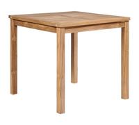 Yisssmeng Table à manger 80 x 80 x 77 cm en teck massif - Table carrée en bois pour salle à manger, cuisine, terrasse et jardin - Table de jardin robuste en teck dur - Finement poncée