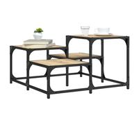 Yisssmeng Table basse 68 x 68 x 40 cm en bois composite chêne Sonoma Cadre en métal Pieds réglables Robuste et design moderne Petite table de salon pour salon chambre à coucher