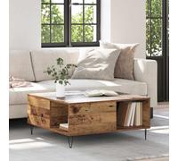 Yisssmeng Table basse 80 x 80 cm en bois recy vec espace de rangement - Design moderne en bois - Robuste et élégante - Pour salon, canapé, coin et salon