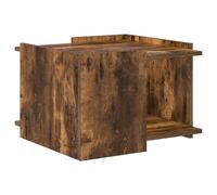 Yisssmeng Table basse en chêne fumé 50,5 x 50 x 33 cm - Table d'appoint moderne en bois avec espace de rangement pour salon et chambre à coucher, table basse robuste pour décoration et livres