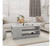 Yisssmeng Table basse gris béton 102 x 55 x 43 cm en matériau bois - Design moderne avec tiroirs - Offre un espace de rangement robuste et durable - Pour salon, coin canapé