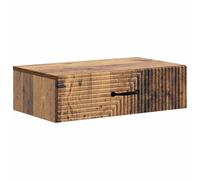 Yisssmeng Table d'appoint murale aspect bois vieilli 59 x 34,5 x 17 cm - Table de chevet flottante avec tiroir en bois - Armoire suspendue peu encombrante pour chambre à coucher et salon