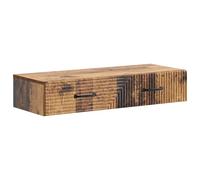 Yisssmeng Table d'appoint murale aspect bois vieilli - 87,5 x 34,5 x 17 cm - Table de chevet flottante avec tiroir - Étagère murale moderne pour chambre à coucher, salon, couloir - Charge maximale