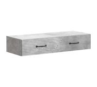 Yisssmeng Table d'appoint murale en gris béton, table de chevet suspendue moderne avec tiroir, console flottante en bois pour chambre à coucher et couloir, 87,5 x 34,5 x 17 cm