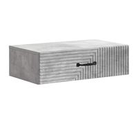 Yisssmeng Table d'appoint murale gris béton 59 x 34,5 x 17 cm - Table de chevet flottante en bois avec tiroir pour chambre à coucher et couloir - Design peu encombrant