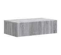 Yisssmeng Table d'appoint murale Sonoma gris, 59 x 34,5 x 17 cm, étagère flottante moderne avec tiroir en bois, table de chevet peu encombrante et console murale pour salon et couloir