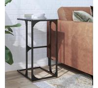 Yisssmeng Table d'appoint noire 40 x 30 x 61,5 cm en acier et verre, design moderne avec fond de rangement, table latérale peu encombrante pour salon, chambre à coucher et couloir