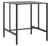 Yisssmeng Table de bar 100 x 100 x 110 cm, table haute en acier revêtu par pulvérisation, table de bistrot carrée, noire, table en métal solide pour salle à manger, cuisine et extérieur
