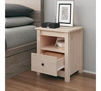 Yisssmeng Table de chevet - 40 x 35 x 49 cm - En pin massif non traité - Avec tiroir - Design rustique moderne - Peu encombrante - Pour chambre à coucher, lit à sommier tapissier et chambre d'enfant