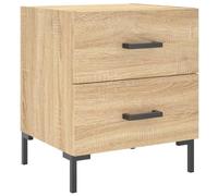 Yisssmeng Table de Chevet avec Tiroir 40x35x47.5 cm Chêne Sonoma | Meuble d appoint style moderne avec tiroirs de rangement et pieds en fer pour chambre a coucher et salon