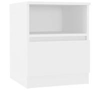 Yisssmeng Table de Chevet Blanc 40x40x50 cm Aggloméré avec Tiroir | Meuble d appoint compact pour chambre avec tiroir et etagere ouverte, parfait pour organiser vos objets du quotidien.
