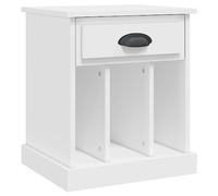 Yisssmeng Table de Chevet Blanc Bois d'Ingénierie 43x36x50 cm avec Tiroir | Meuble d'appoint compact pour chambre avec niches ouvertes, tiroir pratique et plateau stable.