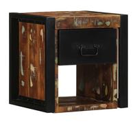 Yisssmeng Table de chevet multicolore en bois recyclé massif 40 x 35 x 40 cm, console de chevet murale avec étagère robuste, peu encombrante et durable, pour chambre à coucher, chambre d'adolescent et