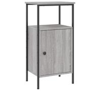 Yisssmeng Table de Chevet Sonoma Gris 41x31x80 cm Bois d'Ingénierie Fer | Meuble d'appoint industriel avec rangement compact et pieds réglables pour chambre à coucher ou salon moderne.