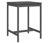 Yisssmeng Table de jardin en pin massif - 82,5 x 82,5 x 110 cm - Table debout rustique pour l'extérieur - Table haute carrée pour terrasse, balcon et jardin - Gris