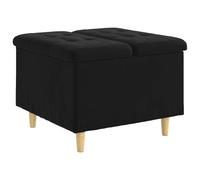 Yisssmeng Tabouret de rangement avec espace de rangement, tabouret rembourré en velours, 60 x 60 x 45 cm, tabouret carré rembourré pour salon et chambre à coucher, repose-pieds moderne, noir