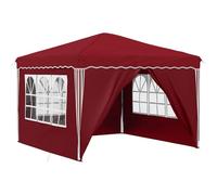 Yisssmeng Tente de Fête Pop-Up Bordeaux 288x288 cm avec 4 Murs Oxford