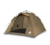 Yisssmeng Tente de pêche pour 4 personnes, tente de camping avec système de libération rapide, montage en quelques secondes, 262 x 254 x 172 cm, polyester 190T, vert olive, sac de transport inclus