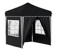 Yisssmeng Tente Pop-Up Anthracite 195 x 195 cm Tonnelle Jardin avec 4 Murs | Abri extérieur réglable en hauteur offrant une protection UV pour événements, idéal pour terrasse et cour.