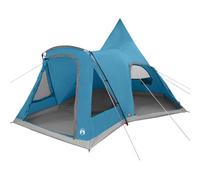 Yisssmeng Tente Teepee pour 5 personnes - Grande tente de camping - 545 x 450 x 295 cm - Avec séparateur de pièce - Barres en acier et sac de transport - Pour extérieur, jardin, camping - Bleu
