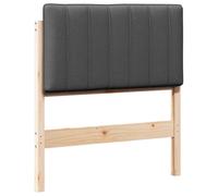 Yisssmeng Tête de lit rembourrée pour lits de 80 cm, dossier en pin massif, design moderne pour chambre à coucher et chambre d'amis, 85,5 x 12 x 84,5 cm, marron gris foncé