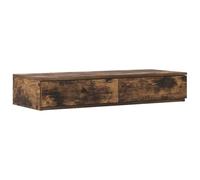 Yisssmeng Tiroirs de Lit Chêne Fumé 80x36,5x16,5 cm Bois d'Ingénierie | Solution rangement bas pour chambre, utilisable comme marchepied ou assise appoint avec deux tiroirs spacieux.