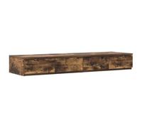 Yisssmeng Tiroirs de Lit Rangement sous Lit Chêne Fumé 120x36,5 cm | Solution de rangement élégante pour chambre, meuble sous lit modulable servant aussi de marchepied ou siège robuste.