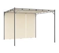 Yisssmeng Tonnelle de Jardin 3x3x2,25 m avec Rideau Latéral Crème | Cet abri extérieur pour terrasse et cour offre une ombre agréable grâce à son toit ouvrant réglable et son pare-soleil.