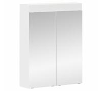 Yisssmeng TULUM Armoire de salle de bain - Blanc - 60 x 16,5 x 78 cm - En bois mat - Avec miroir - Design moderne - Grand espace de rangement pour les invités - Petit lavabo et salle de bain
