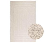 Yisssmeng ZIZUR Tapis aspect jute, pour intérieur et extérieur, à poils courts, matériau robuste, pour salon, balcon, terrasse, jardin, pique-nique, 160 x 230 cm, crème
