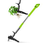 YISSVIC Désherbeur Manuel Arrache Mauvaise Herbe avec Pédale 4 Griffes Acier Inoxydable Long Manche Outil de Désherbage Solide pour Jardin Vert