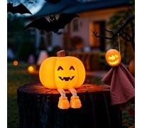 YISSVIC Veilleuse Bébé Enfant Citrouille Halloween Decoration Rechargeable LED 3 Niveau Luminosité Jolie Veilleuse en Silicone Tactile Pour Cadeaux d'Halloween-Sourire