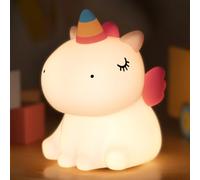 YISSVIC Veilleuse Bébé Enfant Rechargeable 7 Couleurs LED 3 Niveau Luminosité Veilleuse Licorne Filles Tactile Silicone Cadeau Nouveau-Né