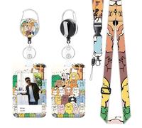 Yistoi Étui pour carte d'identité avec cordon et porte-clés extensible, cordon amovible, pour enseignants, médecins et étudiants, Noël (animal de dessin animé)