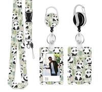 Yistoi Porte-carte d'identité avec cordon extensible, porte-clés amovible, pour enseignants, médecins, étudiants et étui pour cartes de transport