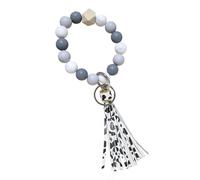 Yistoi Porte Clef Femme, Porte Clé Voiture, Bracelet Porte Clés en Silicone, Porte-Clés Avec Perles en Silicone pour Femme, Cadeaux À La Mode pour Les Mamans, Les Petites Amies (D)