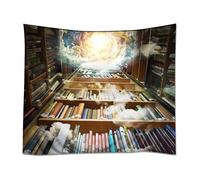 YISUMEI 150 x 130 cm Tapisserie murale Tenture murale Table Rideau Décoration murale Table Canapé Housse de pique-nique Couverture Plage Couverture Bibliothèque Bibliothèque Livres Connaissances