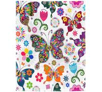 YISUMEI 150 x 200 cm Couverture confortable, chaude, douce, confortable, facile d'entretien, lavable en machine, motif papillon coloré