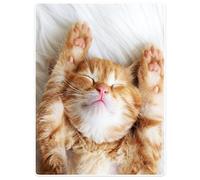 YISUMEI Couverture 100 x 150 cm Doudou en Flanelle Douce Polaire Douce Couverture de lit Chaton Chat Sommeil Jaune