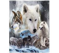 YISUMEI Couverture 135 x 200 cm, moelleuse, en flanelle douce, motif de loups, différents loups