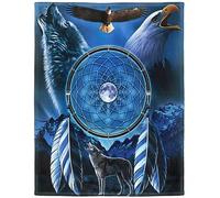 YISUMEI Couverture confortable et chaude - 150 x 200 cm - Facile d'entretien - Lavable en machine - Motif loup et Wei - kopfseeadler